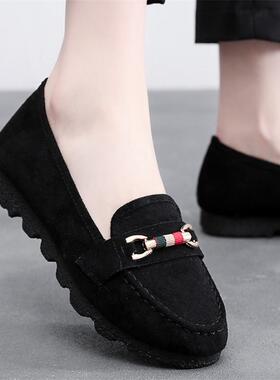 正品京睿老北京布鞋新女单鞋豆豆鞋22妈00款一脚蹬平底妈鞋软方口