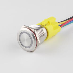 索维供应22mm金属按钮开关自复位环形灯按键汽车一键喇叭电脑启动