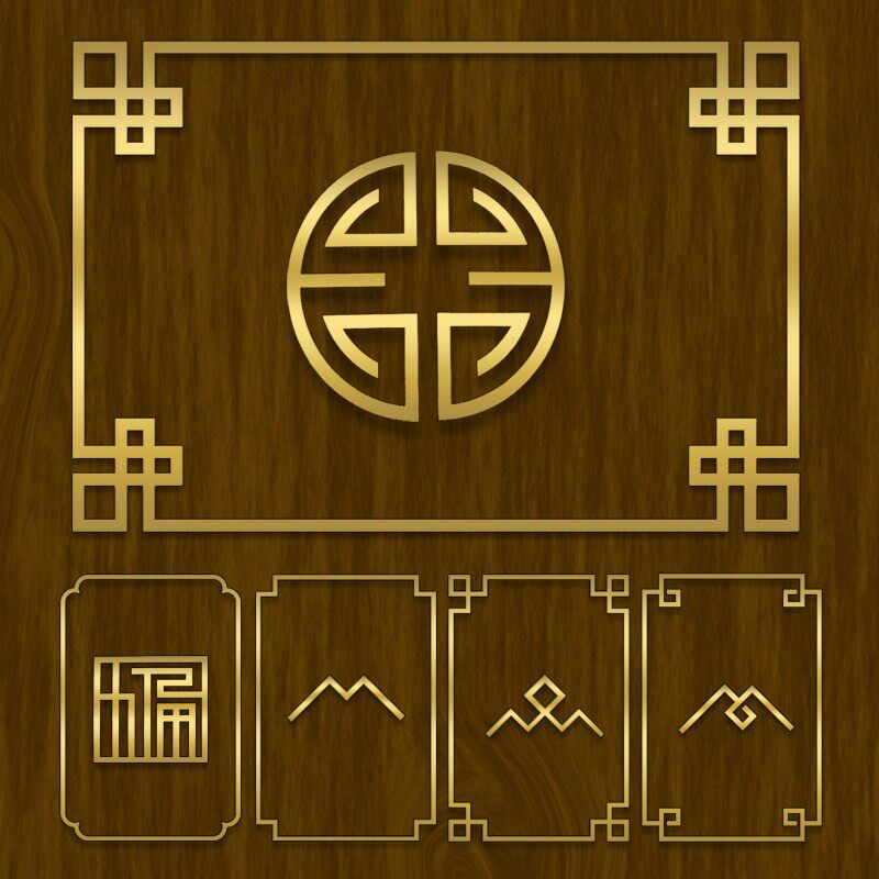 不锈钢金属角花新中式回纹木门护墙板衣柜万字黄钛合金古铜装饰线