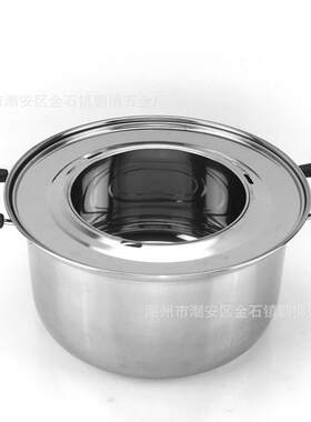 不锈钢蒸笼底锅 无磁沙县蒸锅 蒸饺子小笼包多用锅28cm底锅