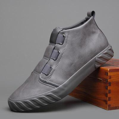正品秋季男款马丁靴男英伦风新休闲皮鞋高帮软底鞋一脚蹬板软鞋底