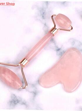 Pink Gua Sha Roller Massager Rose Resin Scraping Facial Skin