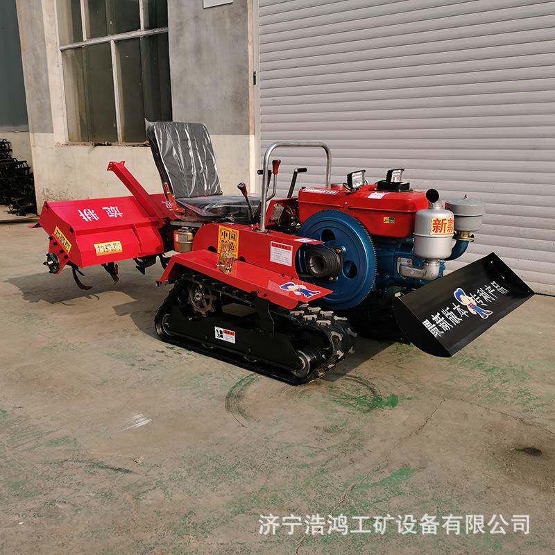 座坐驾式水田功旋耕机 履带式旱两用乘水式耕地机AMA 多能田园管