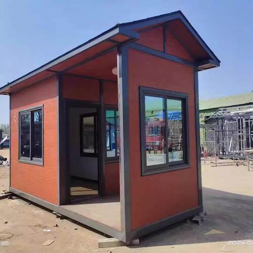 可移动保安亭金属雕花版钢结构岗亭小区门卫值班室治安亭集成房屋