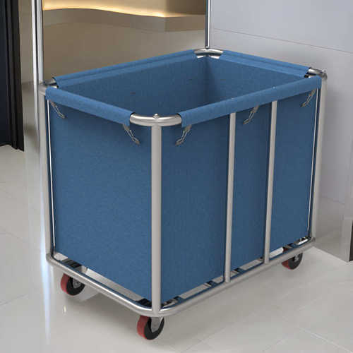 加厚布草车酒店工作车清洁车服务车多功能不锈钢脏衣篮布袋车专用