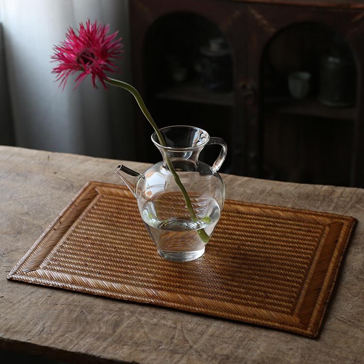 茶席竹编 日式禅意香道茶道茶盘茶垫干泡竹席垫茶具楠竹