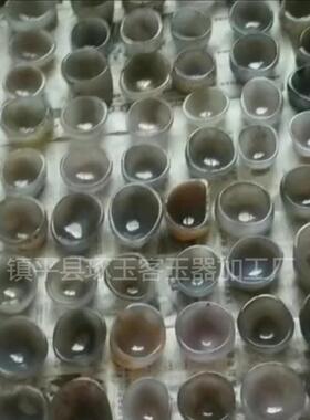 玉髓厂家玛瑙茶杯茶具茶碗原色无烧玉髓烟灰缸工艺品