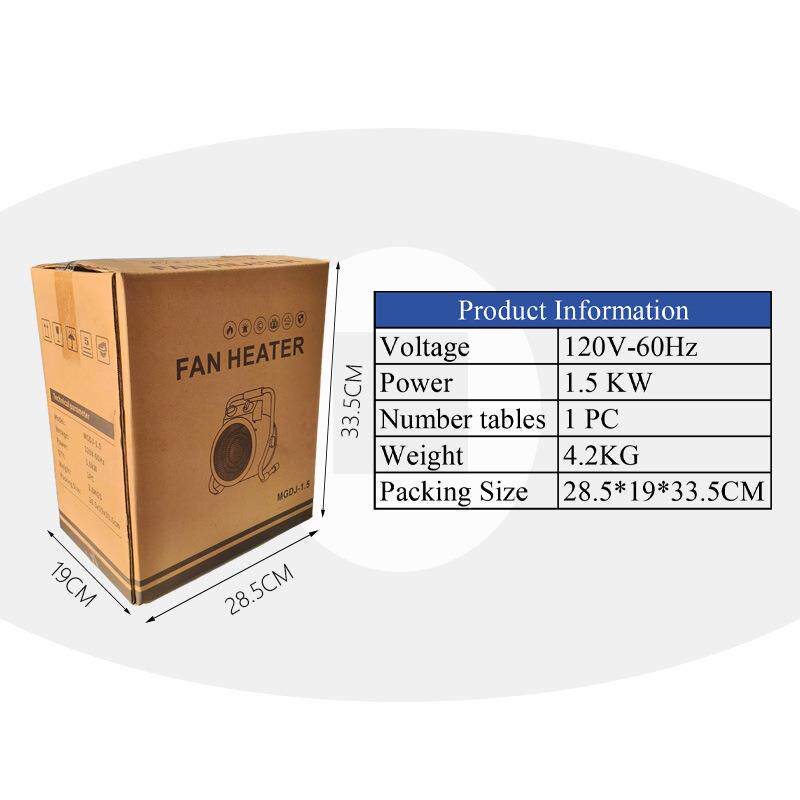 110V美规现货工业暖风机速热小钢炮家用取暖器养殖场桌面热风机