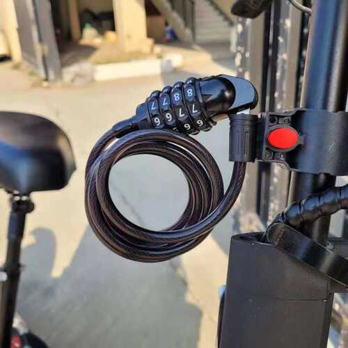 山地车防盗密码锁便携式自行车锁具电动车链条加粗钢缆锁单车装备