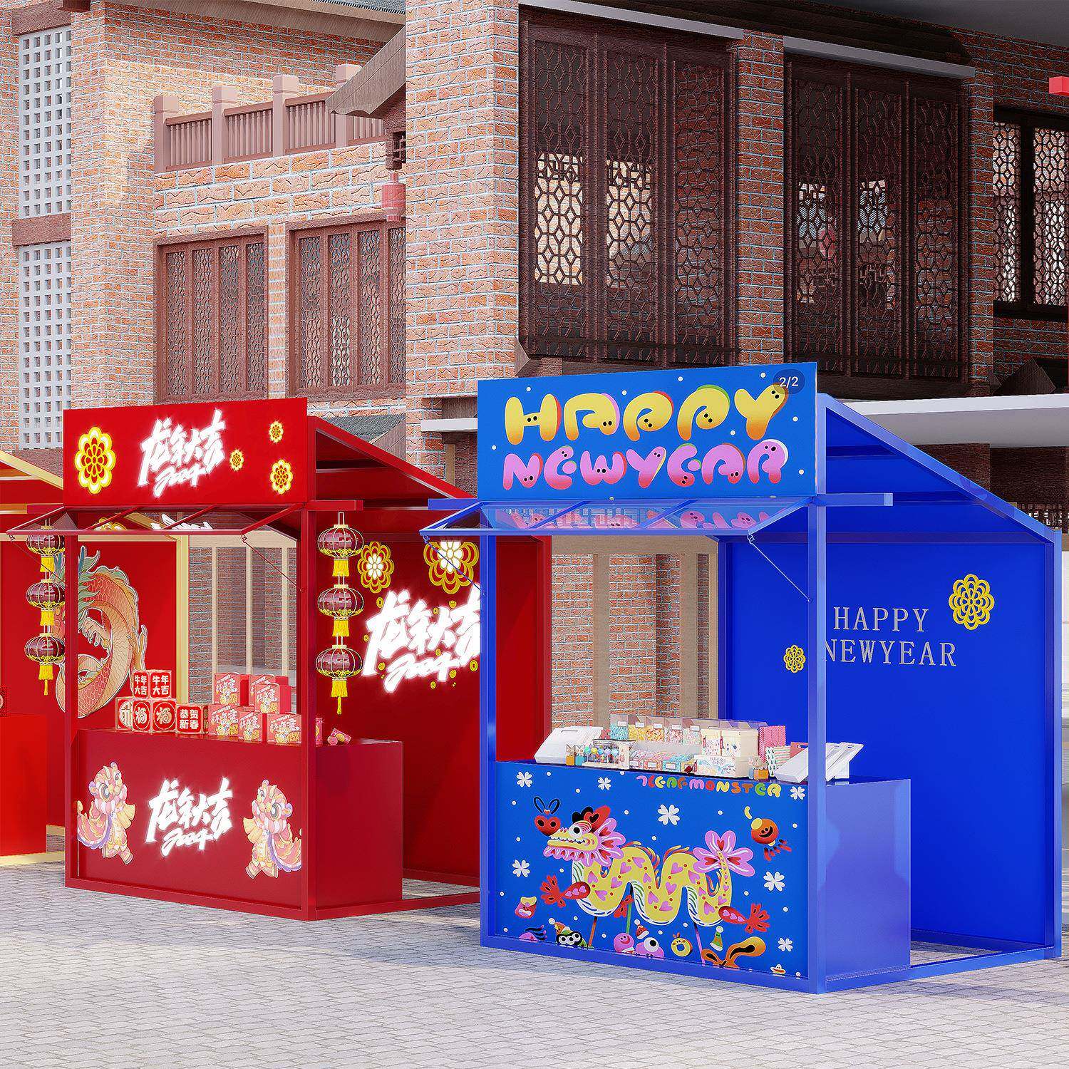 新春早市美食街小吃摊位架户外景区可移动摆摊架集市大型活动铁架