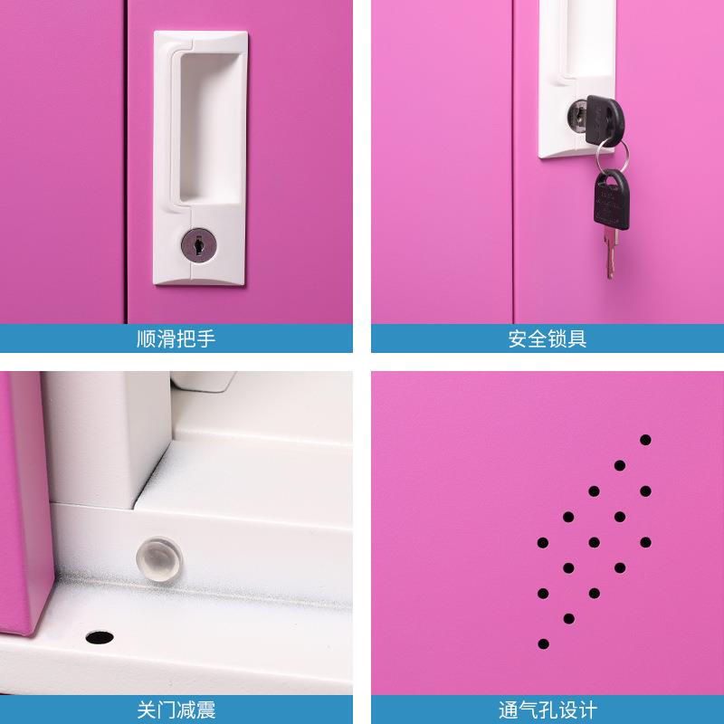 彩色铁皮更衣柜幼儿园储物柜学校教室学生书包柜多门矮柜收纳柜