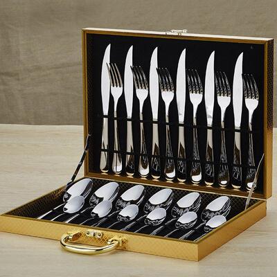 western tableware steak cutlery set knife fork spoon box set