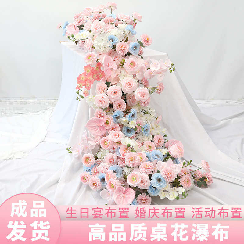 排仿真花舞台桌婚礼橱窗挂花婚假花宴高级订瀑布陈花生日挂饰花美