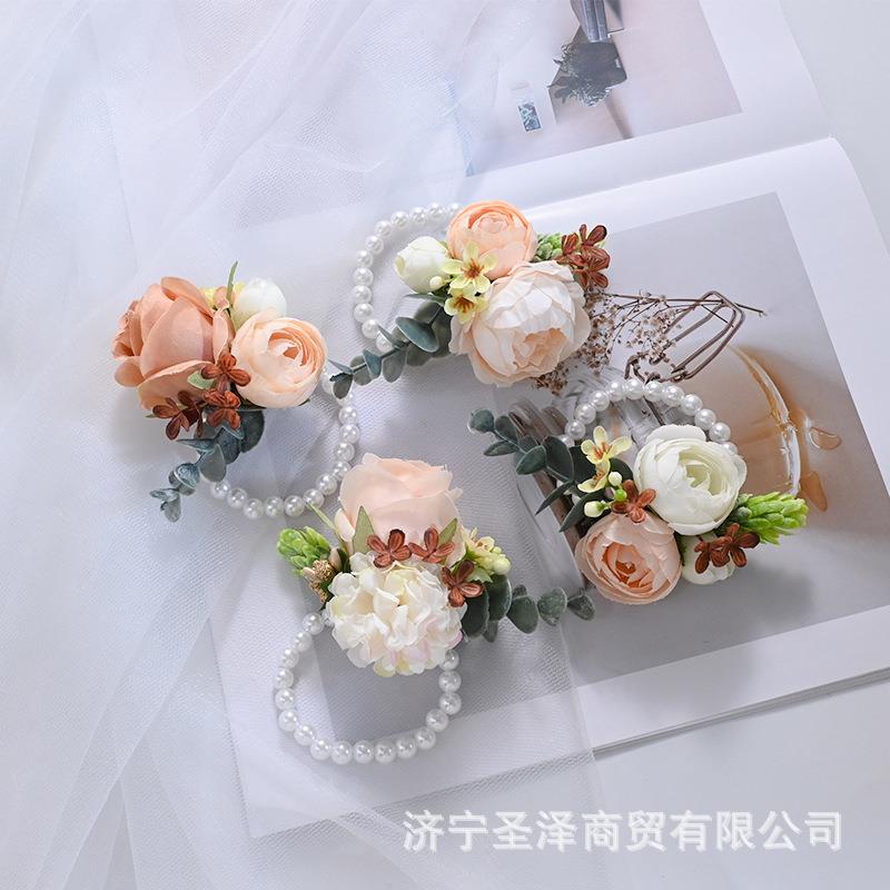 团森系美新郎娘胸花胸针结婚用品唯婚礼花艺BD101083豆沙系列姐妹