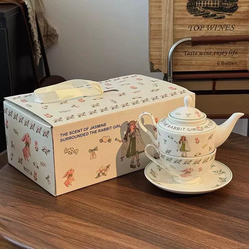 一杯一壶茶壶子母壶套装女生送闺蜜泡茶壶咖啡壶茶具ins风陶瓷