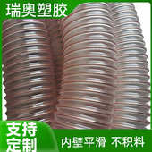 厂家供应pu钢丝软管四季 柔软透明钢丝管聚氨酯风管内壁平滑除尘管