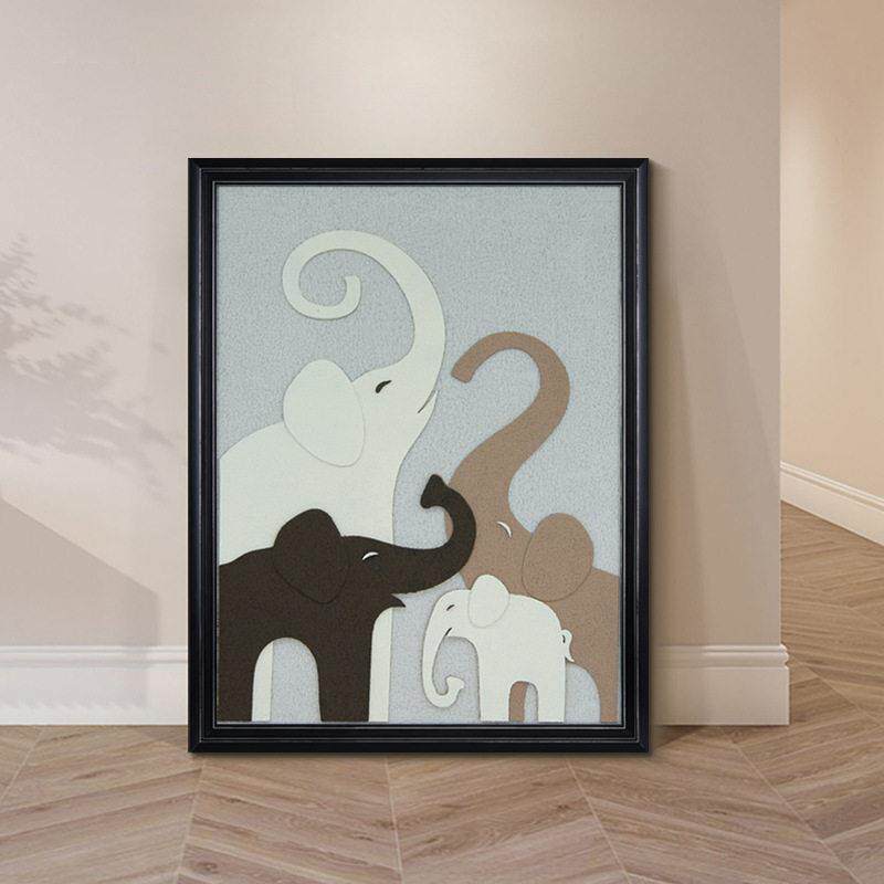 盈浩手工砂岩温馨工艺画吉祥寓意客厅装饰画餐厅简约挂画卧室壁画