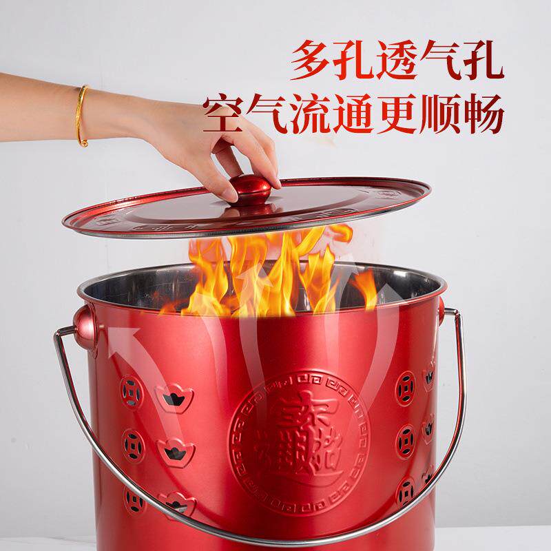 烧金桶炉纯不锈钢家用无特桶厚清明烧钱纸火盆JBG烟金炉加厚耐烧