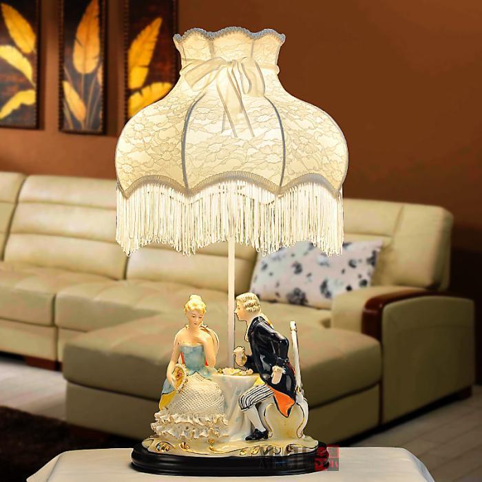 正品奢欧田园陶瓷华台灯 北台欧客厅书房卧室式床头灯结婚婚房台