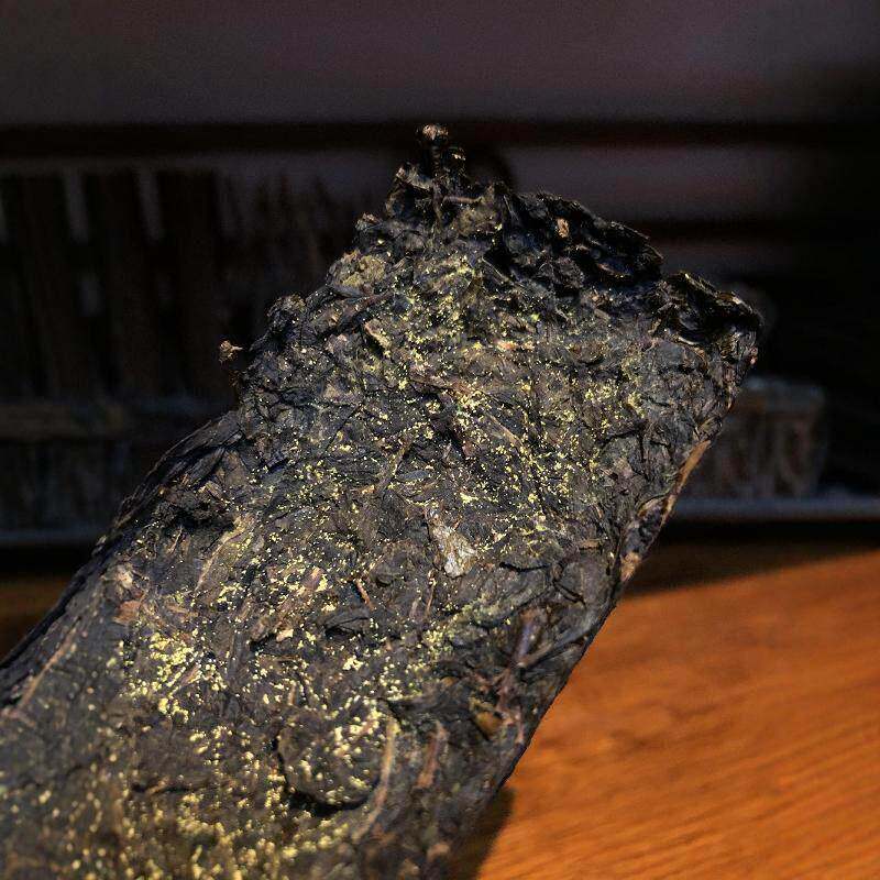 安化黑茶手筑茯砖茶正宗天尖金花茯茶原叶林中叶湖南安华黑茶正品
