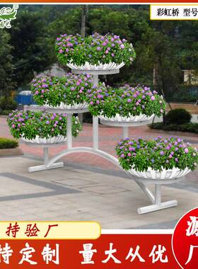 现代时园艺供应各种造型花盆室外道路垂直绿化PP原料花盆