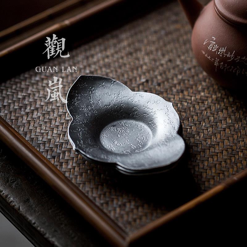 观岚金属茶托 托创意茶垫纯锡杯垫茶杯托 托防烫隔热垫茶承功夫茶