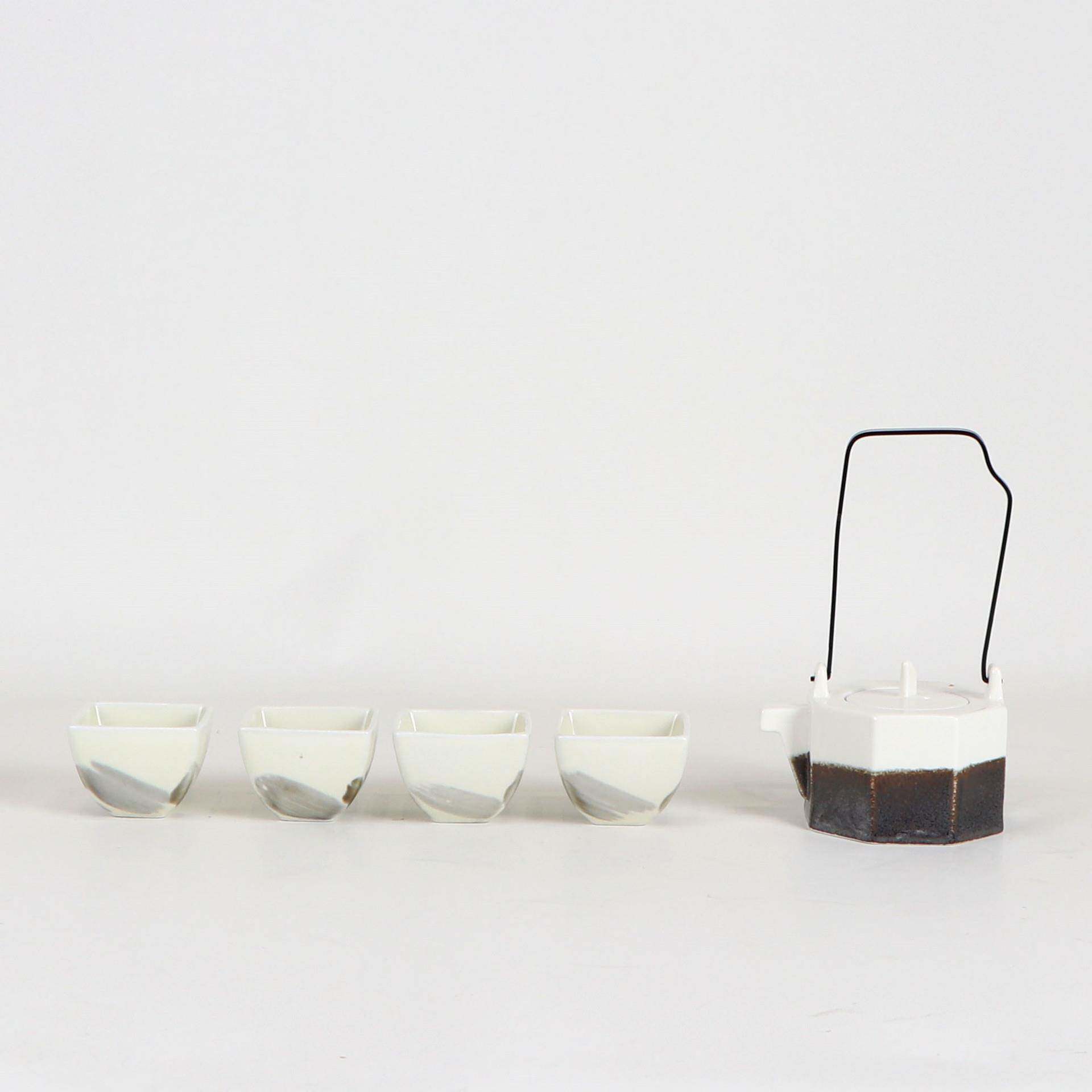 新中式侘寂风黑白茶具托盘套装摆件高级感样板间茶室茶台软装饰品