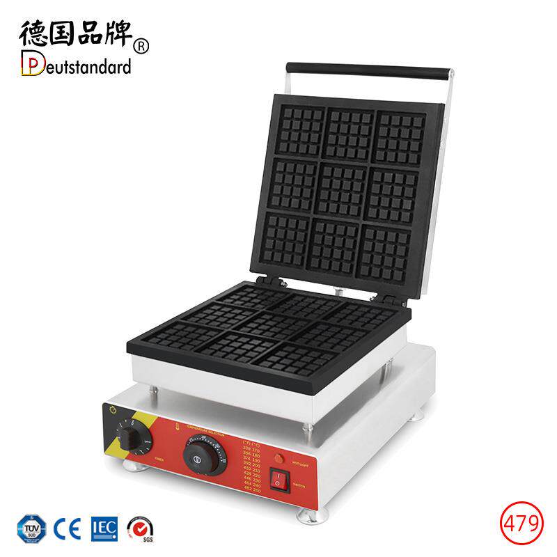 华夫饼机松饼商用小吃设备9片方形格仔机烤饼机松饼窝夫机华夫机