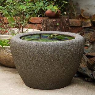 大缸荷花室外陶瓷庭院养鱼陶瓷缸睡莲鱼缸鱼缸水缸老式阳台大水缸