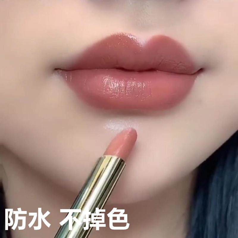 推荐不掉色不沾杯奶茶豆沙色口红雨衣女不掉色正品防水持久