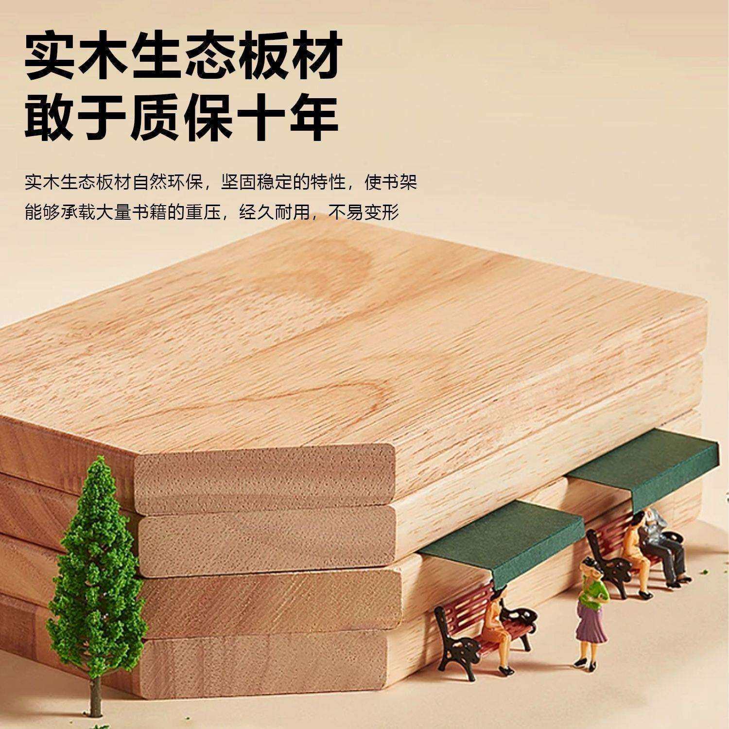 实木旋转书架360°立式书柜落地简易学生家用复古风置物架儿童书