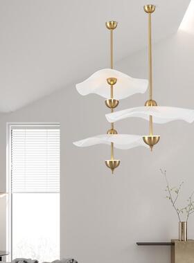 简叶约设计餐厅吊灯感北欧艺术亚克力子叶灯楼梯间吧台767卧室荷
