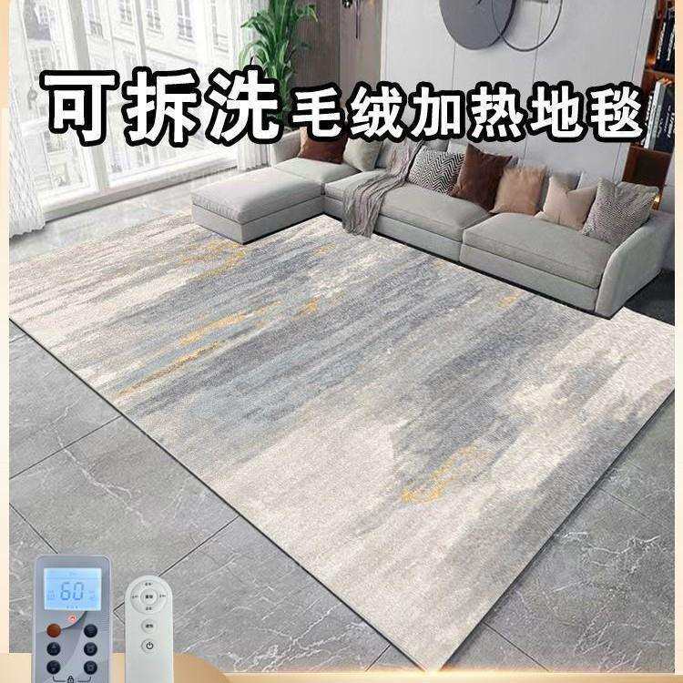 分体式石墨烯加热地毯客厅家用地暖垫电热地毯可拆洗移动发热垫