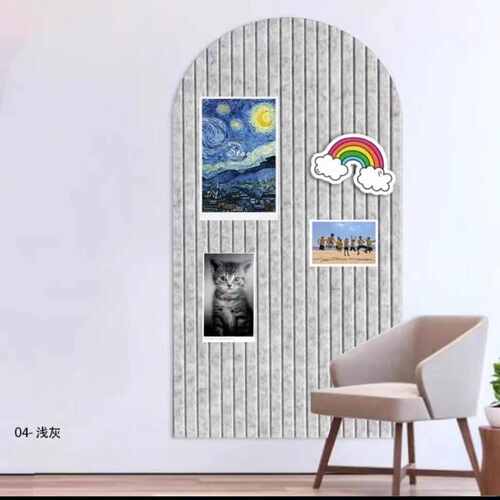 拱形条纹毛毡墙贴毛毡板照片墙简约展示墙客厅卧室装饰自粘留言板