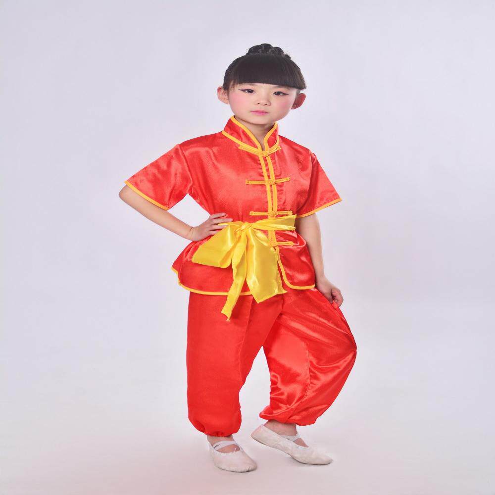 中小学生武术服秧歌服腰鼓打鼓服装舞龙舞狮表演服男女太极演出服