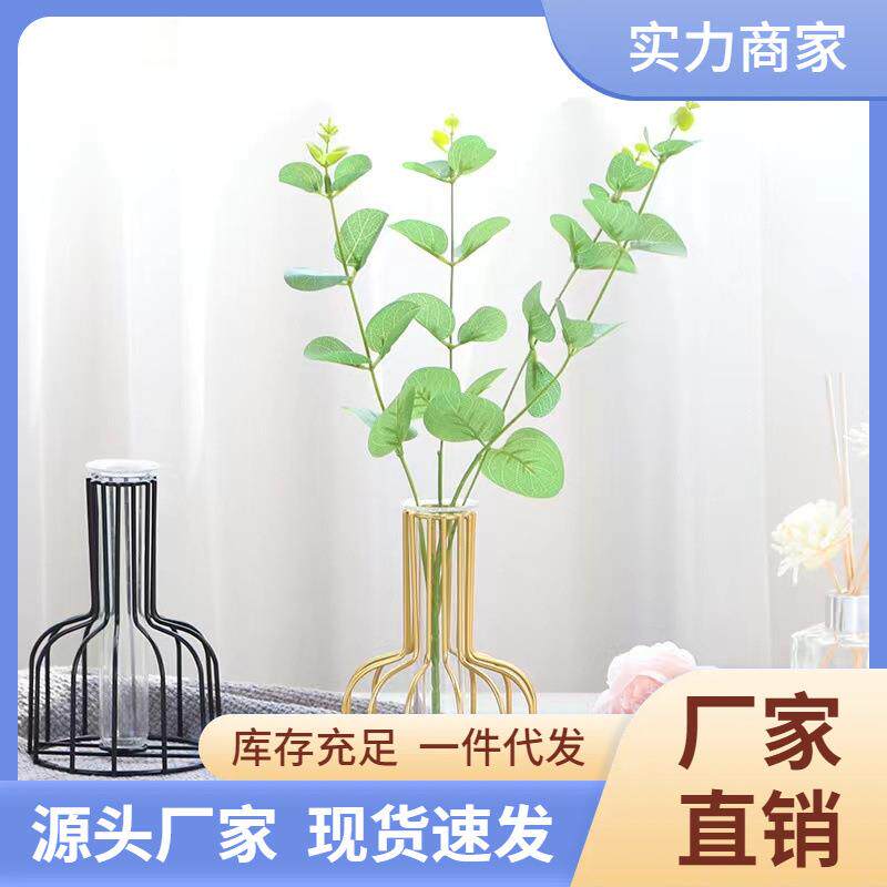 ins透明玻璃试管花瓶客厅干简约插花装饰摆件花艺鲜花酒瓶