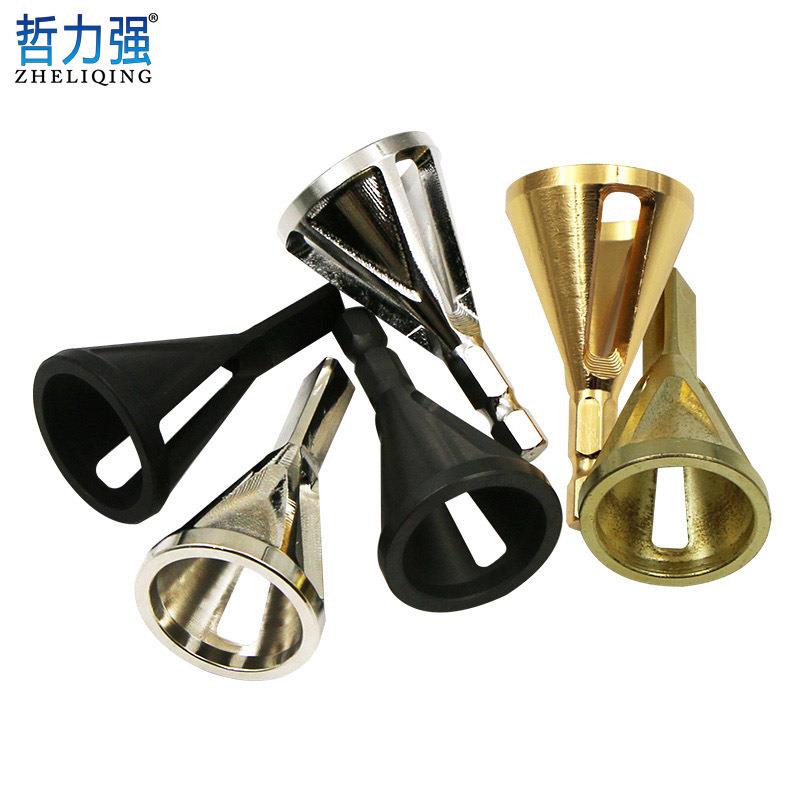 外倒角刀 黑色磨角器修边夹头电钻工具 去毛刺倒角器