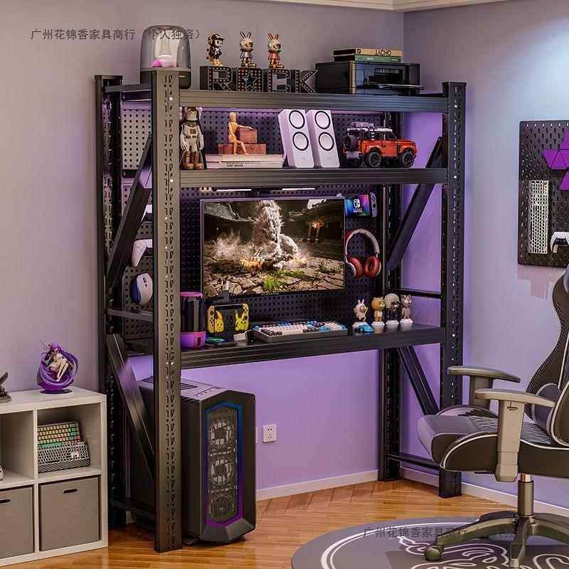 LVE货房架脑桌加厚家办公学习用桌电竞机械主电机键盘多层一体收