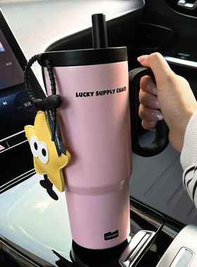 冬季车载冰霸杯大容量茶漏保温杯16保温吸管杯男女学生便携水杯