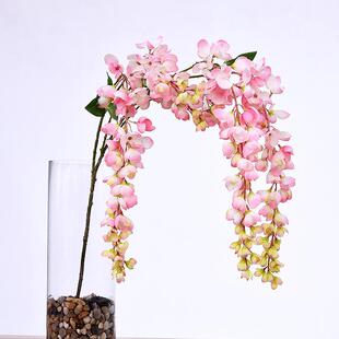 紫藤阿勃勒婚庆吊顶花材假花软装豆花藤壁挂蝴蝶兰仿真