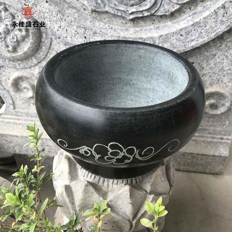 天然青石石臼家用捣蒜神器手工研磨捣药罐石盅辣椒捣碎器擂臼擂钵