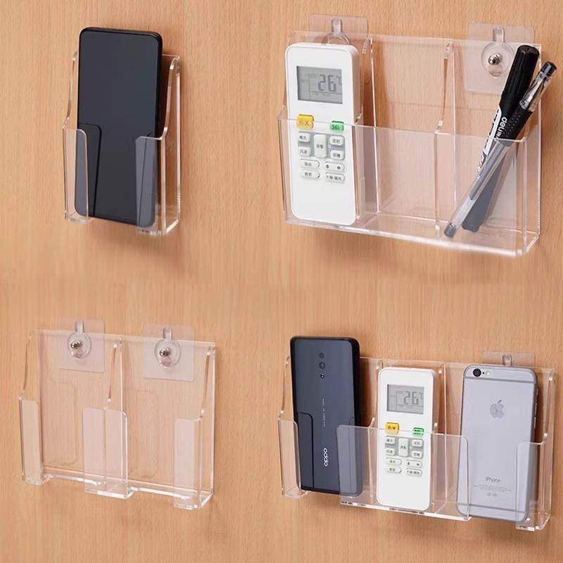 压克力挂壁置物架手机充电壁挂盒桌面挂墙盒电视空调遥控器收纳盒