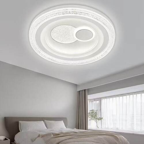 玻璃卧室灯圆形家用LED现代简约大气卧室吸顶灯灯具组合新款
