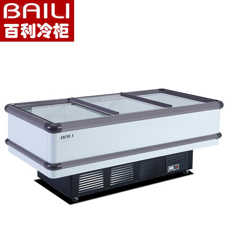 SC/SD-600大冰柜商用玻璃门海鲜岛柜冷冻展示柜卧式速冻冷柜