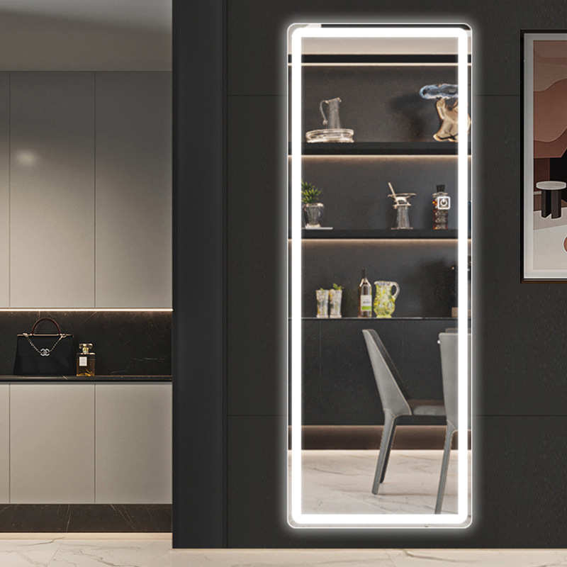 厂家直销无框全身镜led带灯智能穿衣镜壁挂圆角试衣镜子家用装饰