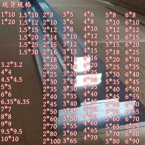 6063铝条铝扁条铝压条铝合金扁条小铝排铝方棒止水板厚1 1.5 2mm