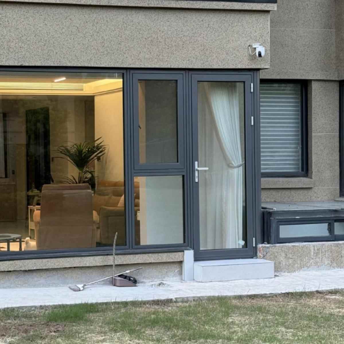 跨境重型平开门断桥门家用商铺室外门铝合金边框静音静音防盗