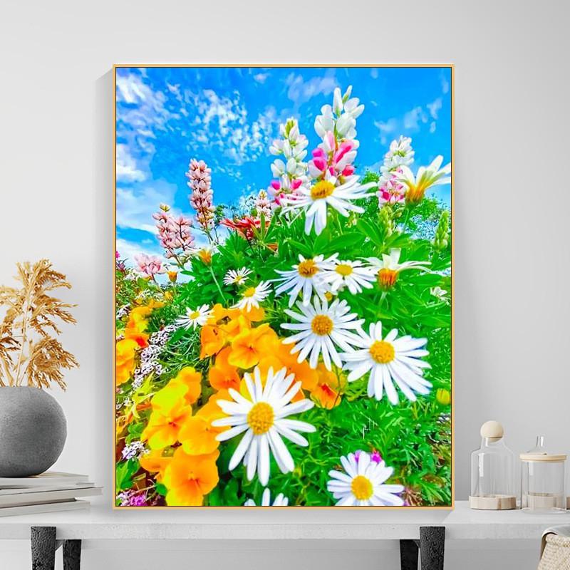 填充治愈油画新款diy花卉2024油彩画装饰画丙烯填色数字手绘客厅图片