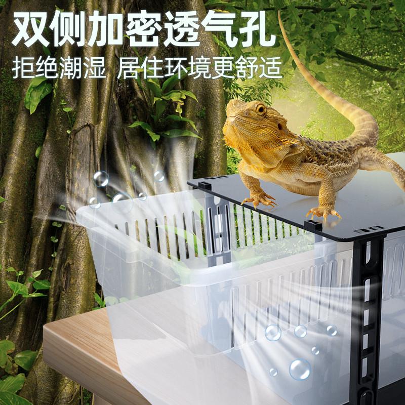 爬柜抽屉睫角R属巨人肥尾瘤尾守宫塑料组合饲养箱PVC爬虫箱饲养盒