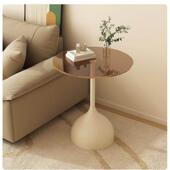 玻璃边几客厅沙发侧边小茶几阳台茶桌轻奢高级感圆桌置物架床头柜